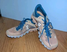 On Cloud Cloudflow Women Rock Rose Peach Blue Gray Running Shoes Size 7 