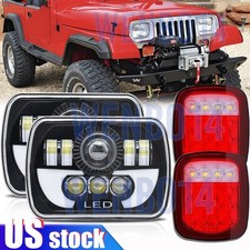 For 87-95 Jeep Wrangler Yj 7x6 Led Headlights Hilo Beamtail Lights Combo Kit For 87-95 Jeep Wrangler Yj 7x6 Led Headlights Hilo Beamtail Lights Combo Kit
