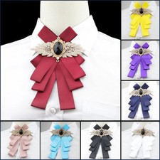 Women Solid Bow Tie Gorgeous Vintage Chic Bowtie Elegant Jewelry Collar Cravat