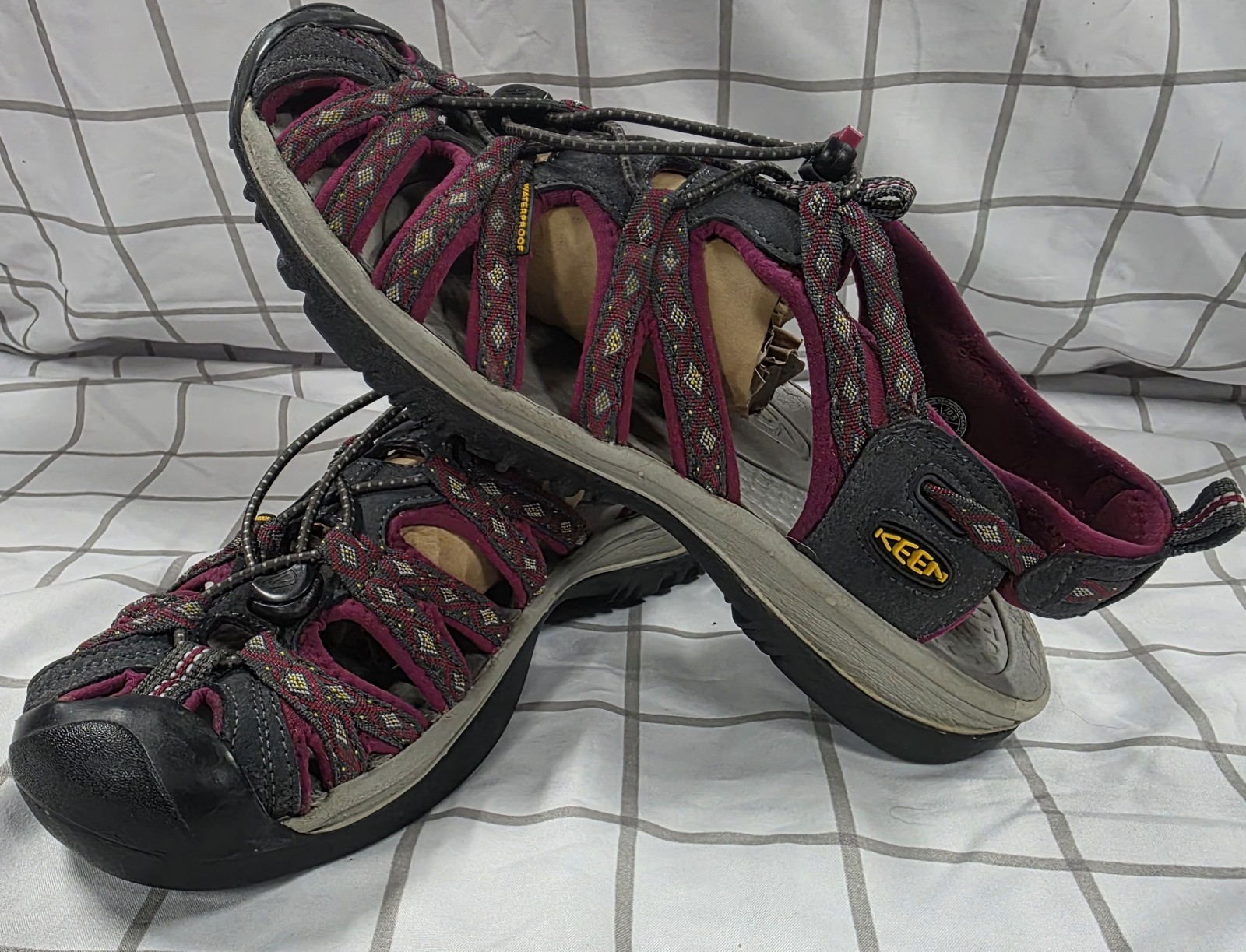 Sandali Keen donna taglia 10 5 escursionismo sussurro rosa fucsia grigio impermeabili