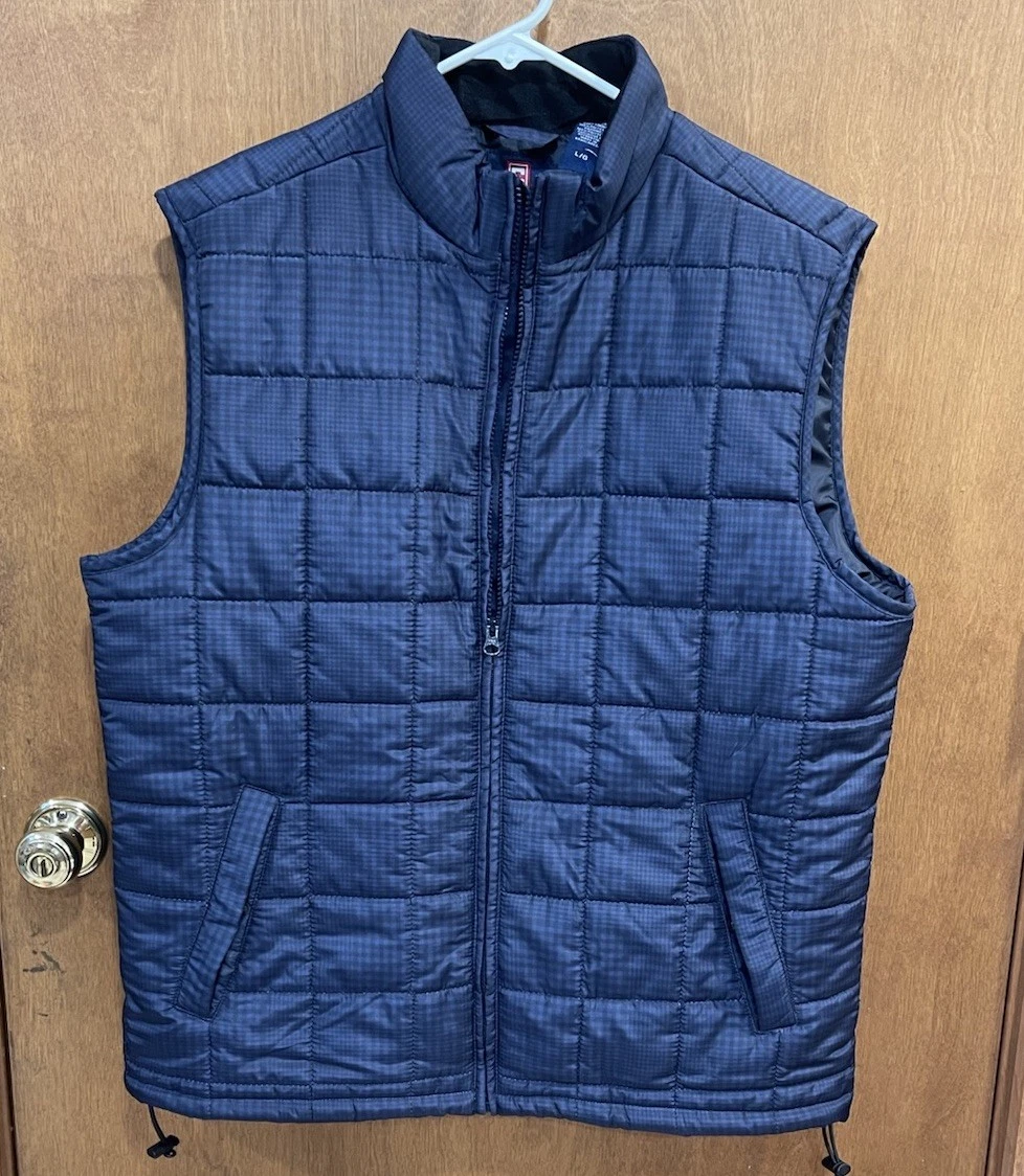 Chaps Blue Plaid Quilted Puffer Vest Size Men's L