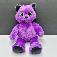 Build A Bear Purple Kitty Cat Halloween Glitter Feet Ears Stuffed Plush 16  BAB