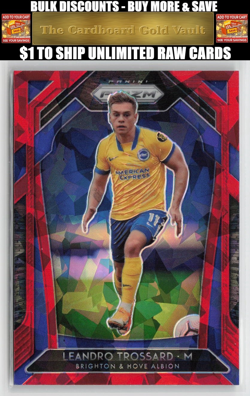2020-21 Panini Prizm Premier League Leandro Trossard #176 Red Ice Prizm