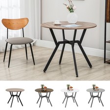 Dining Table with Round Top, Steel Legs for Kitchen, Dining Room