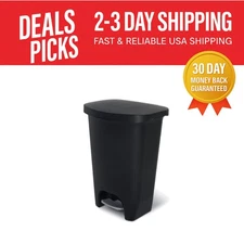 Elegant 13 Gallon Trash Can with Clorox Odor Protection and Step-On Pedal