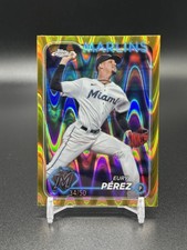 2024 Topps Chrome Eury Perez 6 Gold Raywave /50 Marlins