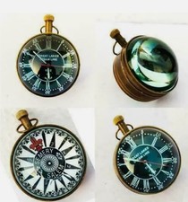 Clock Globe Desk Table Brass Vintage Nautical Stand Gold Battery With