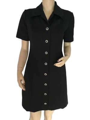 ROBE VINTAGE NOIRE DES ANNÉES 1970 - Photo 1/4
