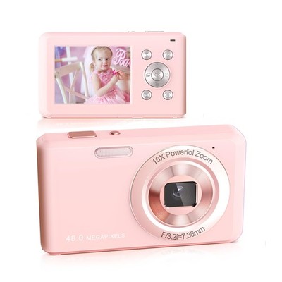 Digitalkamera, HD 1080P Kompaktkamera mit 32GB Speicherkarte, 48 Pink 