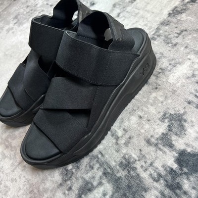 Adidas Y-3 Rivalry Plateau Sandalen, geprägtes Logo, Gummizug UK 9
