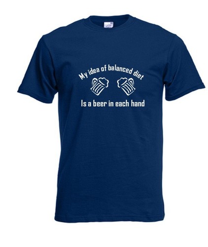 BALANCED DIET.. FUNNY SLOGAN MEN T-SHIRT SIZE FROM S TO XXXL GIFT - Picture 2 of 4