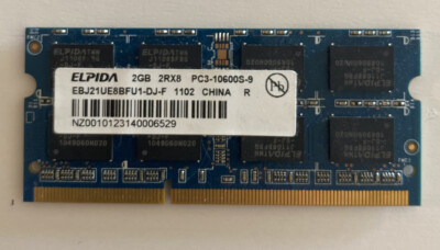 ELPIDA 2Gb 2RX8 Laptop Memory PC3-10600S-9