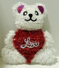Valentine Teddy Bear With Red Heart Love Door Wall Hang Reusable Outdoor Indoor