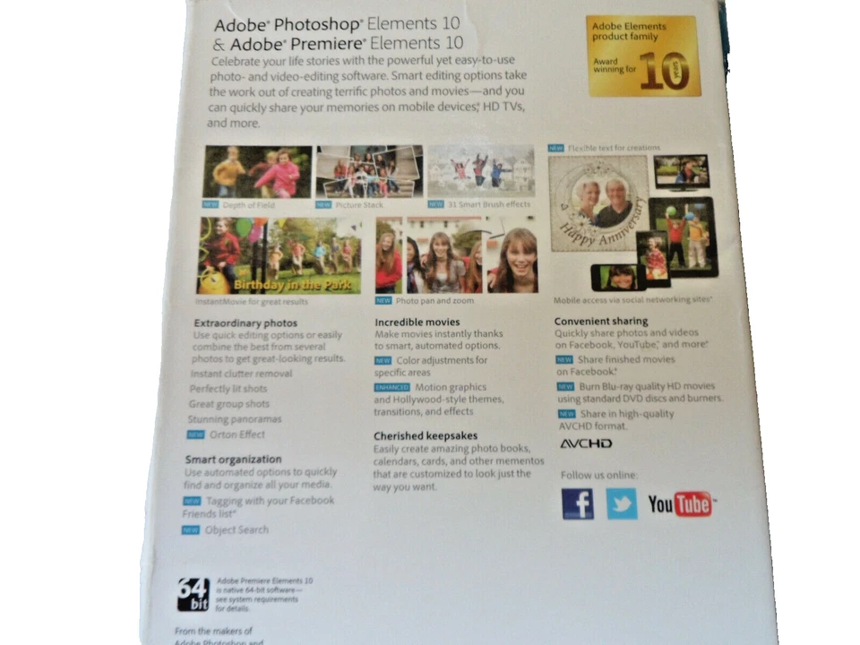 Adobe Photoshop Elements 10 with Adobe Premiere Elements 10 (PC/MAC) DVD-ROM - Image 2 of 4
