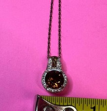 AU 925 Sterling Silver Rose Gold Finish Citrine  CZ stones