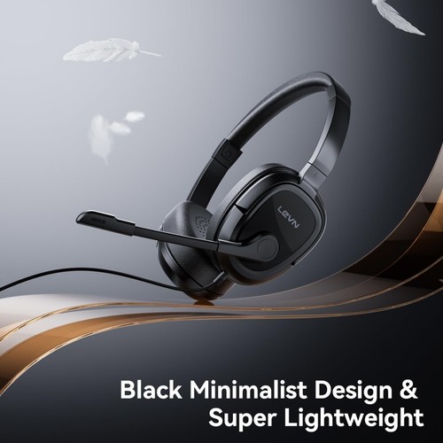 wired headphones Headset with Mic Noise Cancelling Super Lightweight Office - Picture 2 of 6
