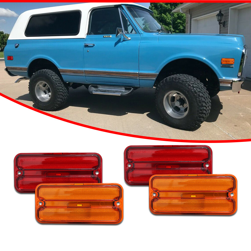 New Front & Rear Deluxe Side Marker Light Set For 68-72 Chevrolet C10 K10 Pickup