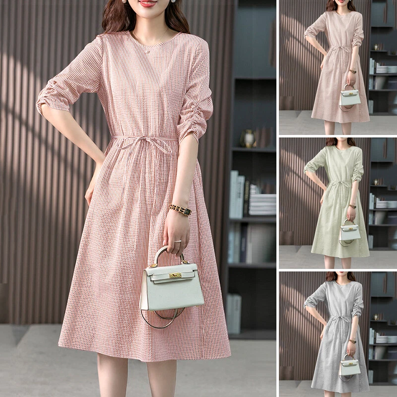 Half sleeve a line dress clearance