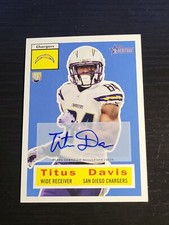 2015 Topps Heritage Autographs Titus Davis Rookie Auto San Diego Chargers #11