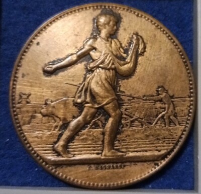 Médaille Française J. Lagrange En Bronze - Thème Agriculture Avec Six Animaux, Pièce De Collection