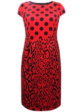 MARINA KANEVA LADIES RED MULTI PRINT DRESS NEW (ref 435) SALE