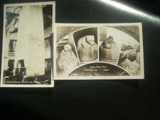 LOT OF 2  interior Timberline Lodge, Vintage RPPC Postcard Fireplace/ Newel Post