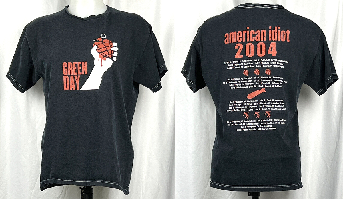 VTG Green Day American Idiot 2004 Concert Tour Black T-Shirt