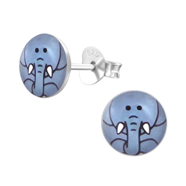 1 Paar Ohrringe Ohrstecker 925 Sterling Silber Mit Elefant-image