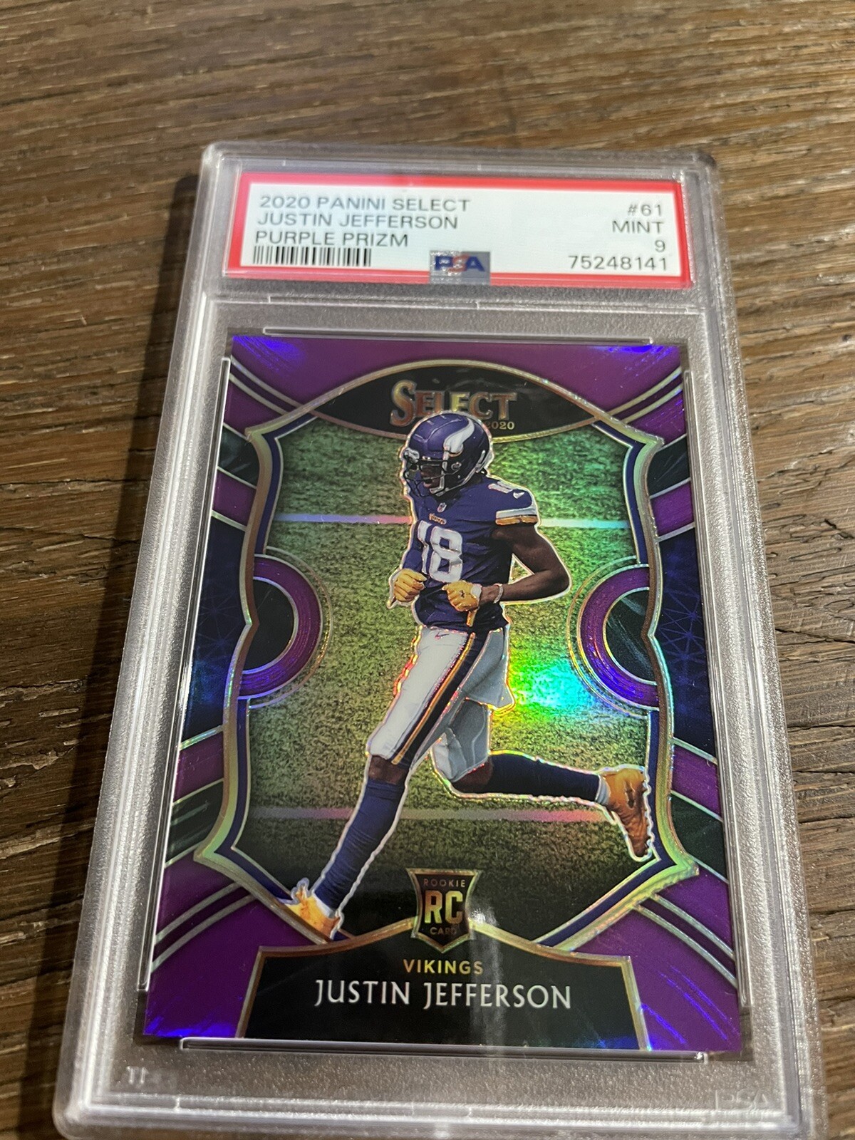 2020 Panini Select - Concourse Purple Prizm #61 Justin Jefferson /75 (RC)