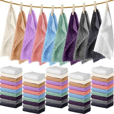 100 Pcs Washcloths Bulk Quick Drying Bathroom Wash Clothes Small, Multicolor 