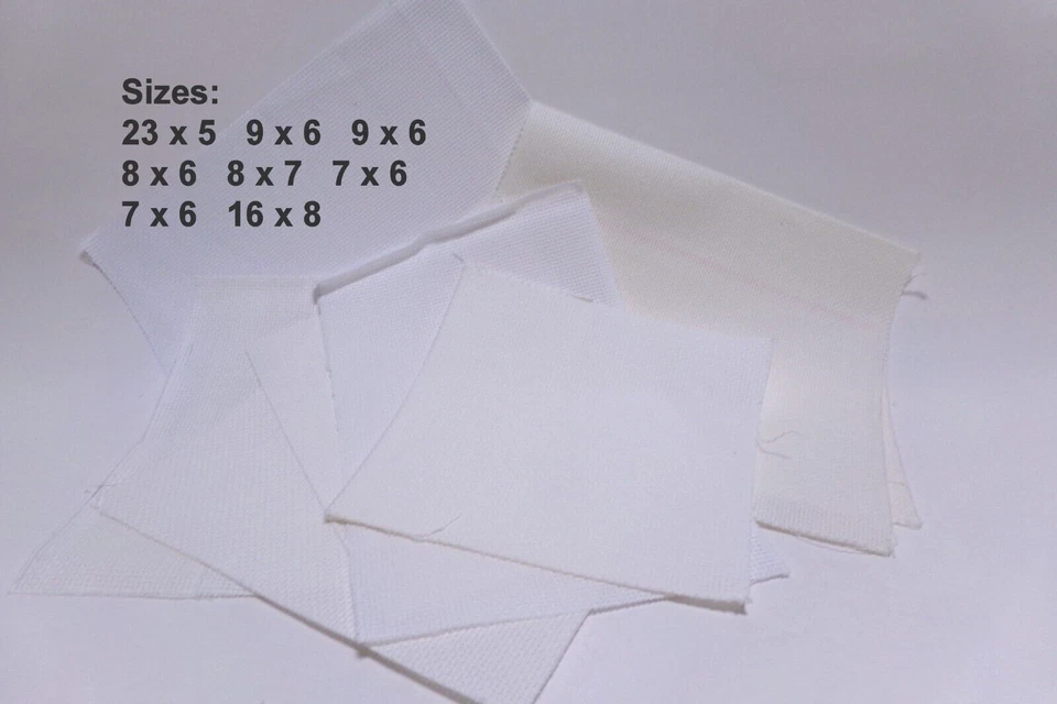 Paño Aida: Lote de 8 piezas MIsc blanco marfil aproximadamente 3,2 oz tamaños a continuación Foto 3 de 3