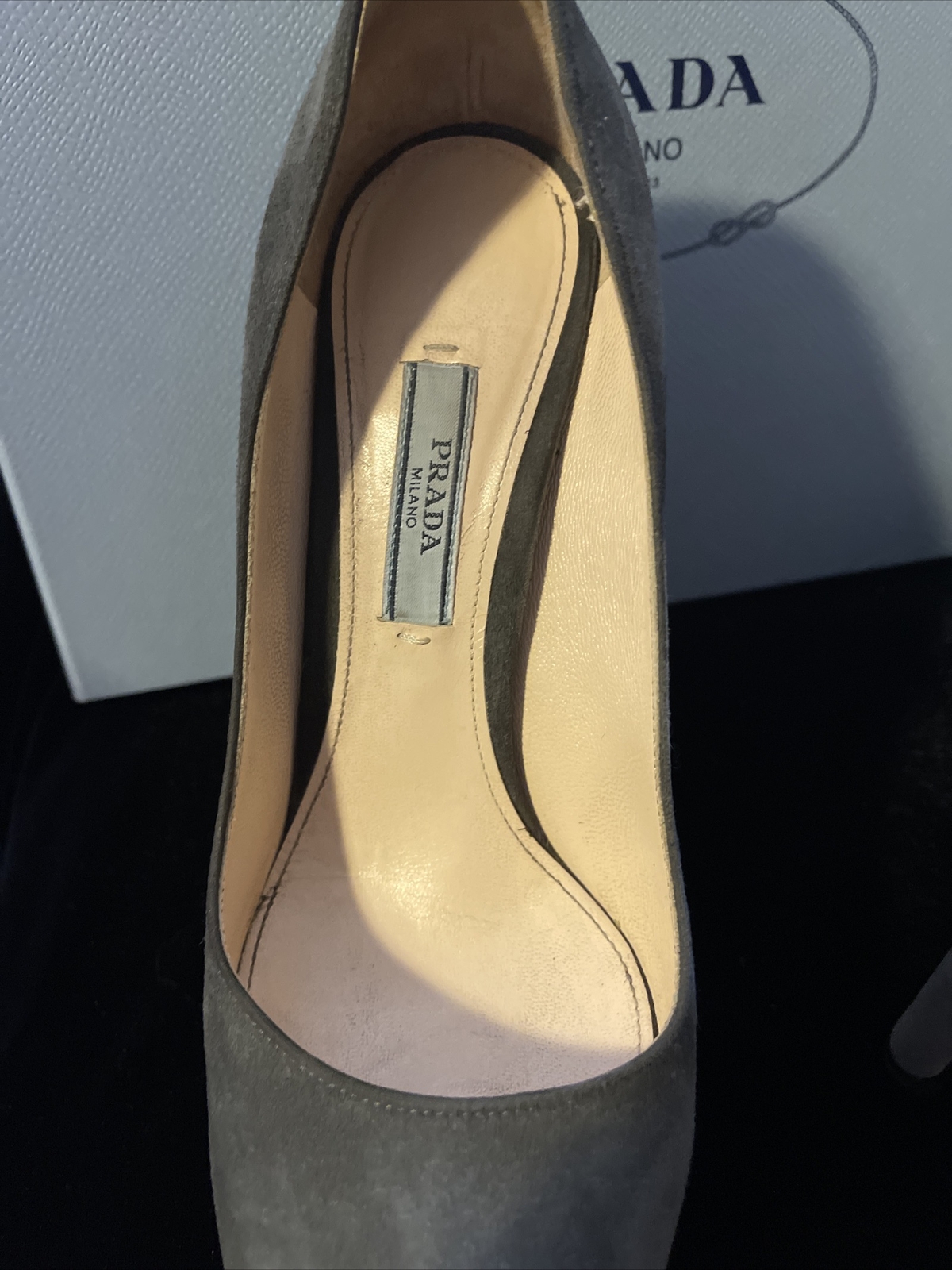 PRADA Round Toe Pump Stiletto Platform Heel Shoe … - image 5