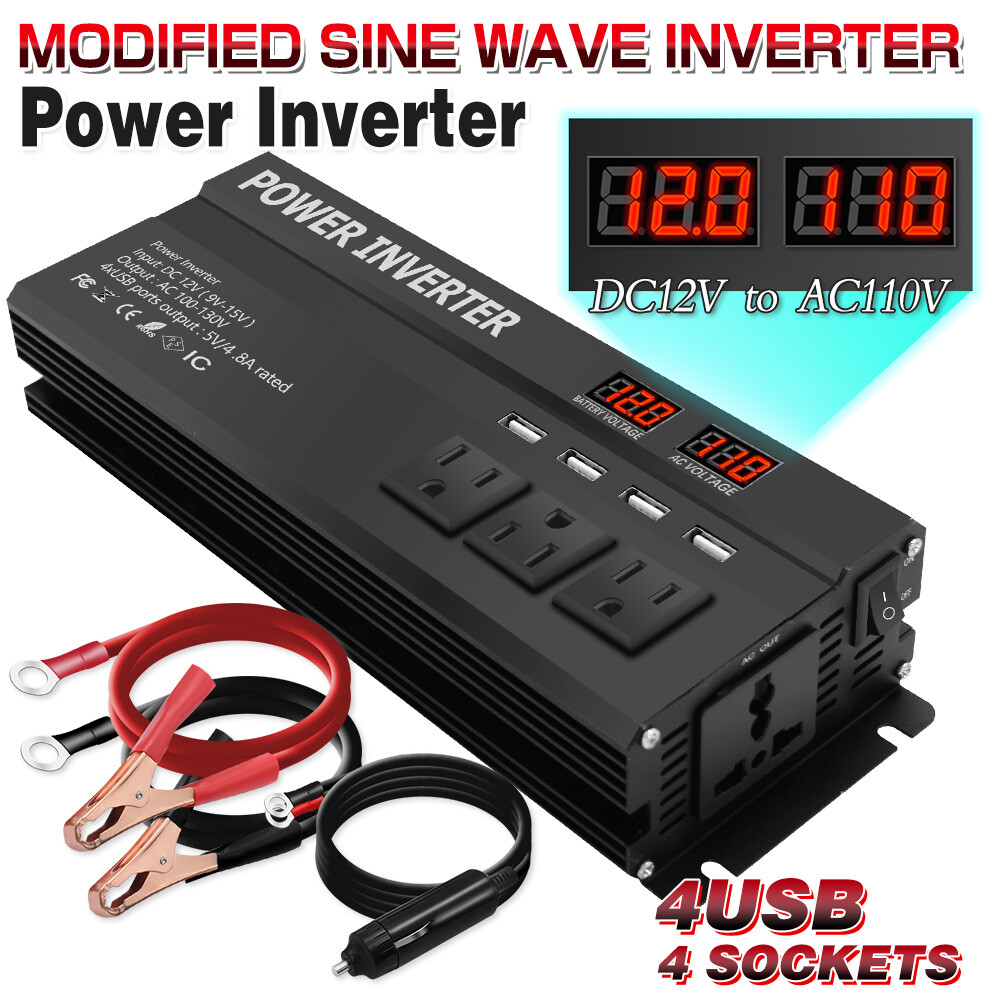 5000w Peak Power Inverter Dc 12v To Ac 110v Car Vehicle Converter Camp