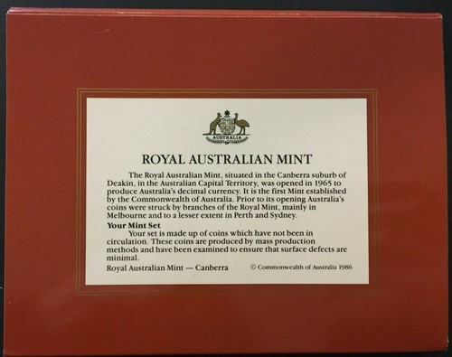 1986 Australian RAM Mint Coin Set Cover YEAR OF PEACE - No Coins - Picture 3 of 3