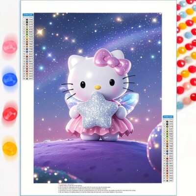 Diamond Painting 30cm X 40cm / Hello Kitty, Gute Nacht