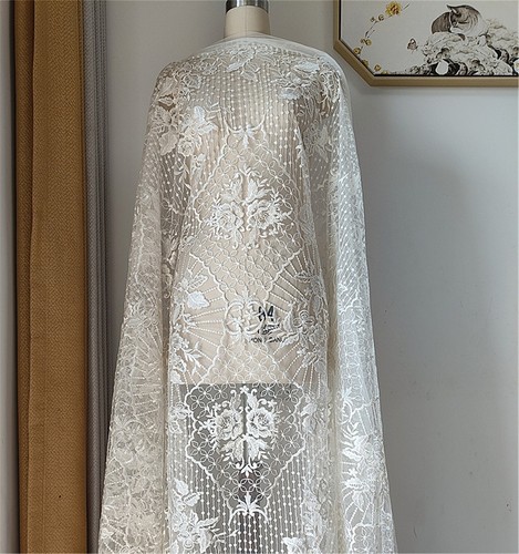 Robe Miss Elaine Classics Rose Avec Broderies Et Bordure Dentelle - Taille L, En Polycoton, Jamais Portée
