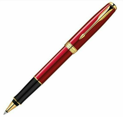 Good Red Parker Sonnet Series Fine (F) Nib Rollerball pen Black Ink