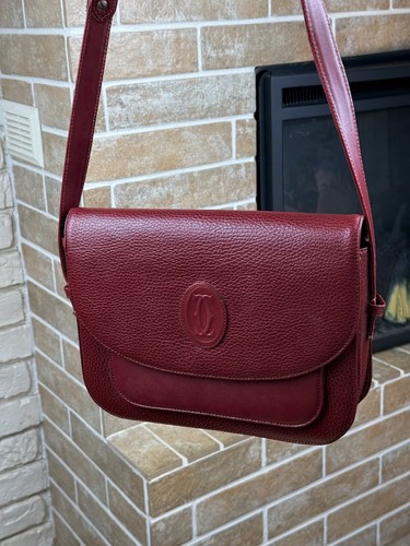 Vintage 90's must de Cartier Red Leather Shoulder Bag - Picture 7 of 22
