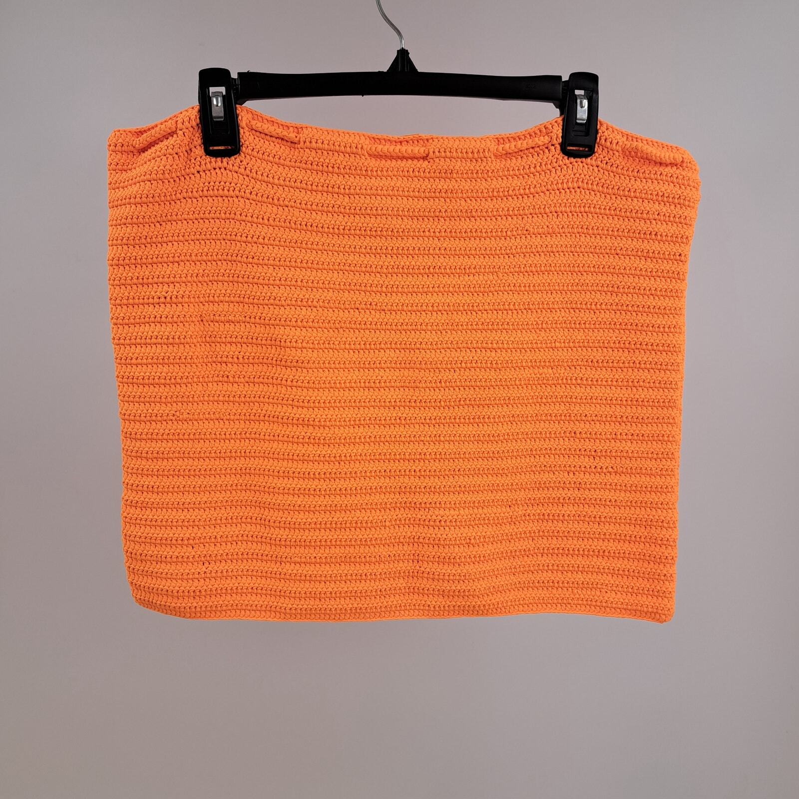 Skim Swim Mini Skirt Plus 4X Crochet Tie Waist Low Rise Cover Up Neon Orange NWT