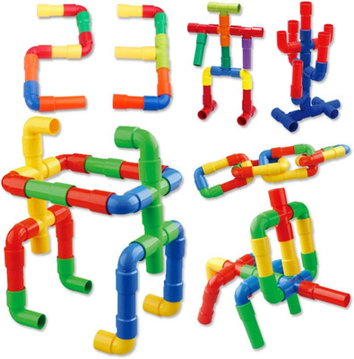 1 Set of STEM Building Blocks Toy,Tube Locks Construction Building Blocks Set Ed
