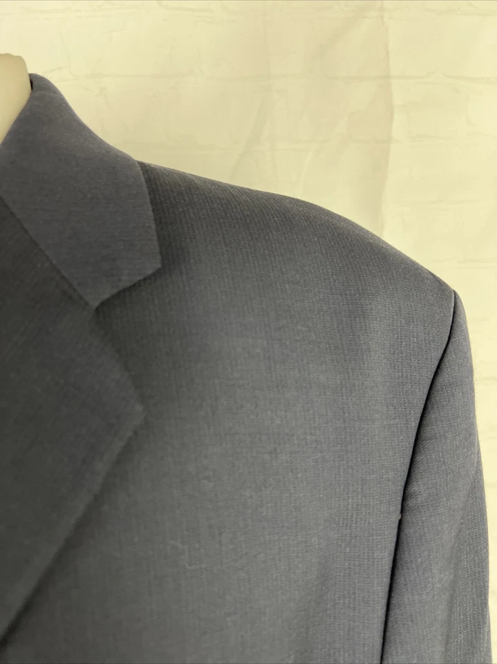 Blazer DKNY de lana a rayas azul marino SUTIL 43S $495 para hombre Foto 2 de 4