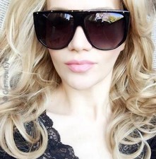 Oversized Shield Flat Top Studs Aviator Visor Celebrity Fashion Sunglasses 7861