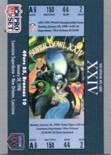 1990 Pro Set Super Bowl Ticket Replica -    #24 SB XXIV Ticket