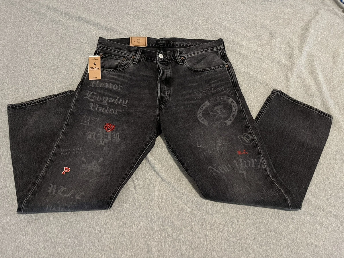 Mens black cheap polo jeans