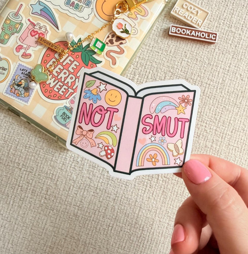 Smut Colorful Book Sticker Bookish Romance Reader Vinyl Decal Cute Aesthetic