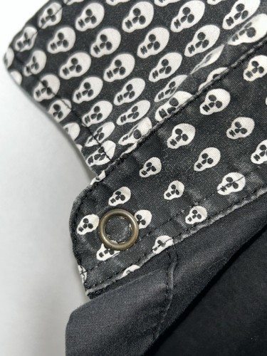 John Paul Gaultier Long Sleeve Black Shirt Mens L Skull Cuffs Collar Snaps - Picture 16 of 21