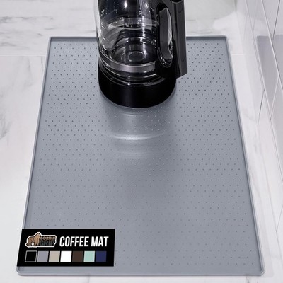 GORILLA GRIP Silicone Coffee Mat, Espresso Machine Bar 11.5 x 18.5, Gray 