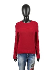 Ralph Lauren Maglione Donna Rosso Cotone Trecce Manteau Femme Damen L Slim