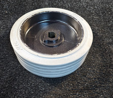 (QTY 1) JLG 323x100 Solid Non-Marking Scissor Lift Wheel Assembly Ribbed Tread
