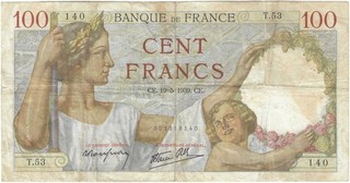 🔥1ÈRE DATE FRANCE 100 FRANCS SULLY 1939 – F.26.01 – T.53 – TB